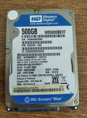 Hard Disk Laptop WD Scorpio Blue WD5000BEVT 500GB, 5400rpm, 8 MB, SATA 2 foto