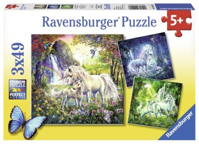 Puzzle Unicorni, 3X49 Piese foto