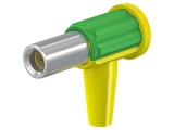 Conector banană galben-verde 6mm cu şurub
