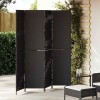 Paravan despartitor camera vidaXL, 4 panouri, 195x180cm, poli ratan negru, pliabil
