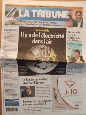 La Tribune 1 octombrie 2011 / masini electrice - război Samsung Google Microsoft foto