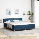 Cumpara ieftin Pat cu Saltea cu Arcuri albastru 180 x 200 cm țesătură