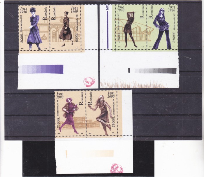 ROMANIA 2004 - MODA SECOLULUI XX, IN PERECHE, MNH - LP 1635
