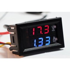 Voltmetru Ampermetru panou voltampermetru RED+BLUE 0-100V 10 A