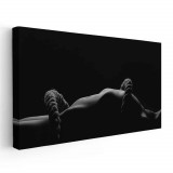 Tablou nud femeie cu funie, fundal negru 2032 Tablou canvas pe panza CU RAMA 70x140 cm