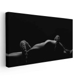 Tablou nud femeie cu funie, fundal negru 2032 Tablou canvas pe panza CU RAMA 40x80 cm
