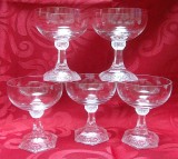 SET PAHARE CRISTAL ROSENTHAL CLASSIC ROSE DECOR CU TRANDAFIRI PAHARE LICHIOR 5 BUC