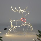Decoratiune Craciun exterior ren, Hoff, 90 LED-uri, lumina calda / rosie, alimentare curent electric, H 56 cm