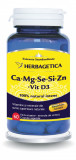 Ca+Mg+Se+Si+Zn Organice cu Vitamina D3, 60 capsule, Herbagetica