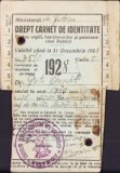 A2228 Carnet de identitate CFR 1928