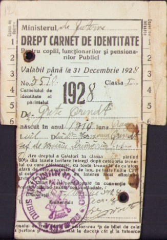 A2228 Carnet de identitate CFR 1928