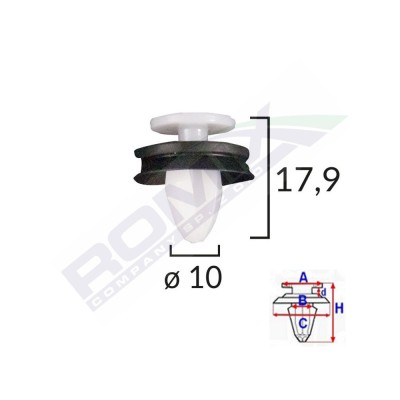 Clips Tapiterie Peugeot 407/408 Set 10 Buc 136552 C40790-RMX foto