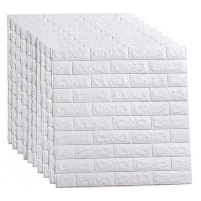 Set 10 tapet 3D autocolant, design caramida alba, rezistent la apa foto