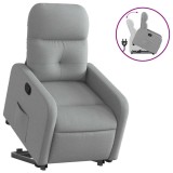 Fotoliu rabatabil cu ridicare, gri deschis, material textil