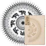 Șablon din plastic reutilizabil // MANDALA ELEFANT - MEDIU (diametru 59cm)