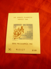 Bloc Preolimpic Mexic 1965 - Olimpiada Mexic , nedantelat foto