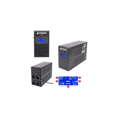 UPS, stabilizator de tensiune 220V, baterie incorporata 9Ah, sursa de alimentare de urgenta, eran LCD, 2000VA / 1200W, Powermat foto