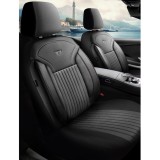 Cumpara ieftin Set Huse Scaune Auto Panda Praga, cu fermoare pentru bancheta rabatabila, negru gri, 11 piese