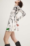 Desigual rochie OREG&Oacute;N culoarea alb, mini, evazată, 24WWVK69