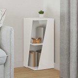 vidaXL Raft lateral Alb lucios 33 x 32 x 70,5 cm Lemn compozit 892411