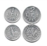 Romania 1 leu &amp; 2 lei 1951