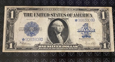 ✅🔸$1 One dollar Silver Certificate 1923 &amp;quot;Horse Blanket&amp;quot; ⭐STAR NOTE 🔸✅ foto