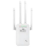 Amplificator Semnal Wireless,2.4 Hz, 4 Antene cu Technologie MIMO, Transfer 300 Mbps, Conexiune WEP, WPA si WPA2, Slot LAN, Alb