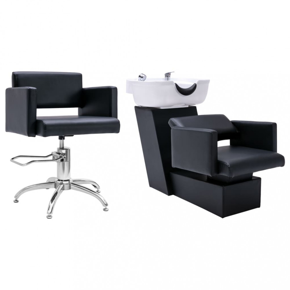 Unitate de șamponare cu scaun de salon, piele ecologică, vidaXL | Okazii.ro