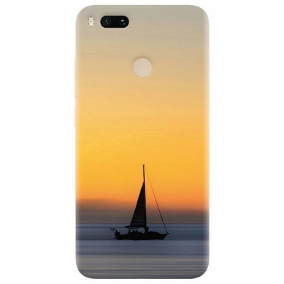 Husa silicon pentru Xiaomi Mi A1, Wind Sail Boat Ocean Sunset foto