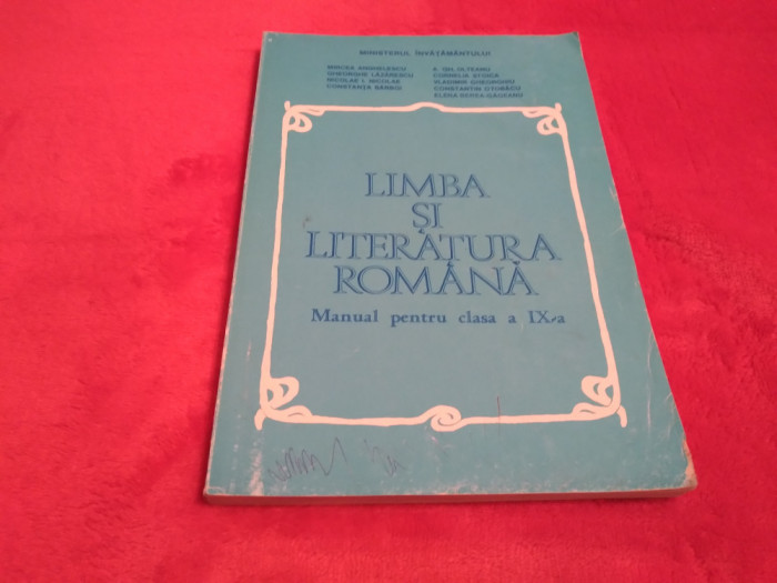 MANUAL LIMBA SI LITERATURA ROMANA CLASA IX M.ANGHELESCU/G.LAZARESCU 1996