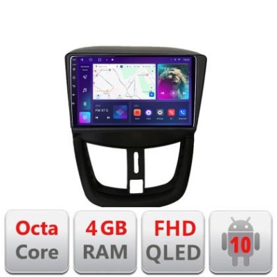Navigatie Peugeot 207 B-PE01 Android Ecran QLED octa core 4+64 carplay android auto KIT-PE01+EDT-E309V3 CarStore Technology foto