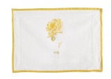 Cumpara ieftin Set 4 suporturi farfurii stofa alba galbena 35x50 cm