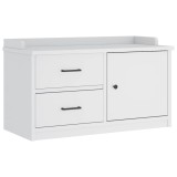 Banca pentru hol &bdquo;SANDNES&rdquo; alba 87x40x50 cm, lemn masiv de pin