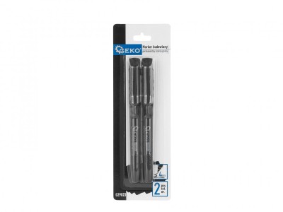 Set markere permanente pentru constructii, 2 elemente, 4 mm, Geko G29023 foto