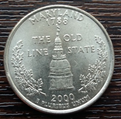 (M2197) MONEDA SUA - QUARTER DOLLAR 2000, LIT. P - MARYLAND foto