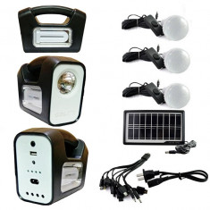 Kit Solar Lampa U, Lanterna LED 1W, USB, 3 Becuri, 6V 4Ah GDLite3 GD7 foto