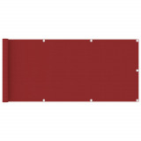 VidaXL Paravan pentru balcon, roșu, 75x400 cm, HDPE