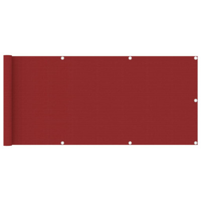 vidaXL Paravan pentru balcon, roșu, 75x400 cm, HDPE foto
