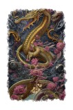 Cumpara ieftin Sticker decorativ Dragon, Auriu, 85 cm, 11055ST, Oem