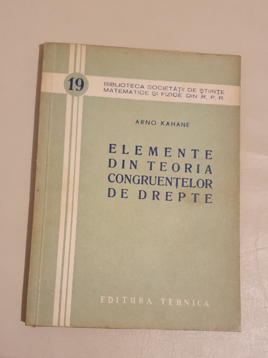 Elemente din teoria congruentelor de drepte - ARNO KAHANE