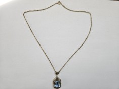 Colier argint aurit cu acvamarin #3025 foto
