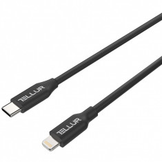Cablu Date si Incarcare USB Type-C la Lightning Tellur, 1 m, Alb TLL155323