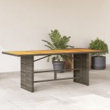 Cumpara ieftin Masă grădină, blat din lemn acacia gri 190x80x75 cm poliratan