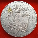 (A19) MONEDA DIN ARGINT ECUADOR - 5 SUCRES 1943, ANTONIO JOSE DE SUCRE, Europa