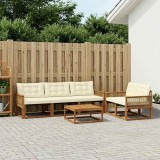 vidaXL Set de canapele de exterior cu pernă 7 pcs Natural și Crem 3381266