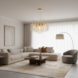 Candelabru din Cristal ARBUS Magno, 60 cm, 8xE14, Auriu