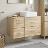 Cumpara ieftin Set dulap baie 2 buc. Stejar Sonoma 79,5 x 41 x 80 cm