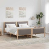 VidaXL Cadru de pat cu headboard Gri taupe 200 x 200 cm țesătură 3394246