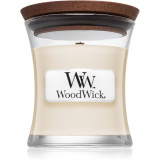 Woodwick White Tea &amp; Jasmine lum&acirc;nare parfumată cu fitil din lemn 85 g