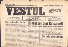Z49 Ziarul Vestul din 13 septembrie 1941 Timisoara foto